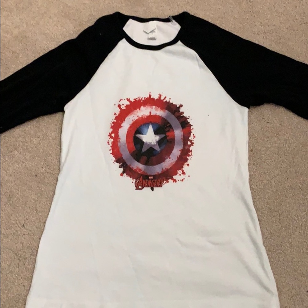 Woman’s Avengers/Captain America Baseball T
